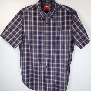 Vintage Big Mac JCPenney Mens Plaid Button Down Shirt Blue Workwear Large